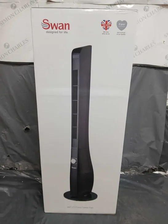 BOXED SWAN TOWER FAN IN BLACK RRP £39