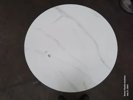 MARBLE TOP CIRCULAR PATIO/GARDEN TABLE