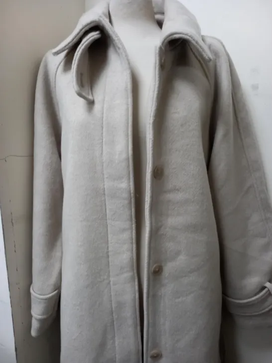 ABERCROMBIE & FITCH OVERCOAT IN BEIGE - LARGE