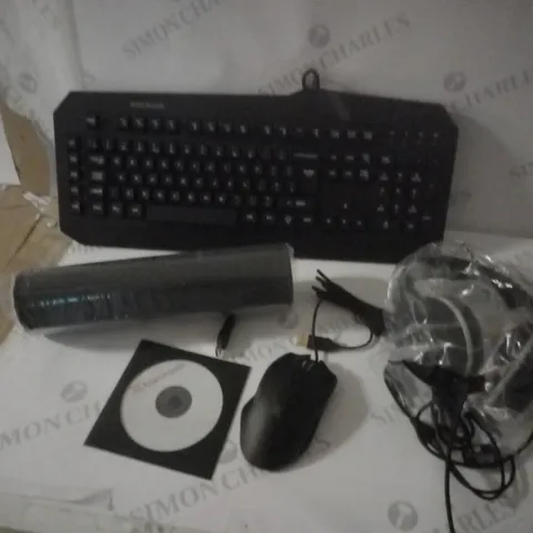 2 BRAND NEW BOXED BLACK WEB 4 IN 1 GAMING KIT INCLUDING; MOUSE, KEYBOARD, HEADSET AND MOUSE MAT