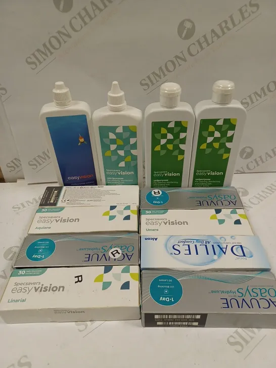 BOX TO CONTAIN APPROX. 20 X ASSORTED VISION CARE PRODUCTS. INCLUDES PACKS OF CONTACT LENSES, CLEANING SOLUTION ETC. BRANDS VARY - COLLECTION ONLY