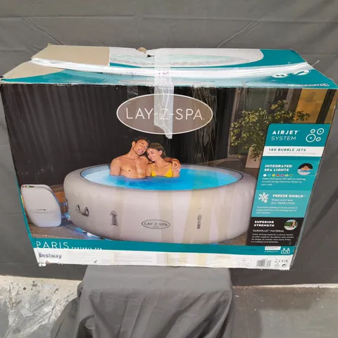 BOXED GRADE 1 BESTWAY LAY-Z-SPA PARIS WITH AIRJET SYSTEM & INTEGRATED LIGHTS - COLLECTION ONLY