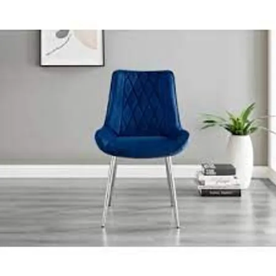 BOXED VINTAGE FLAIR UPHOLSTERED DINING CHAIR COLOUR: BLUE