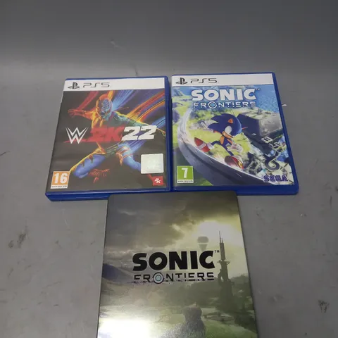 LOT OF APPROX 2 PS5 VIDEO GAMES TO INCLUDE SONIC FRONTIERS AND W2K22