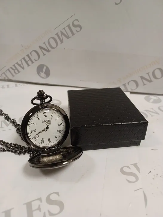 MENS EDISON POCKET WATCH WITH CHAIN