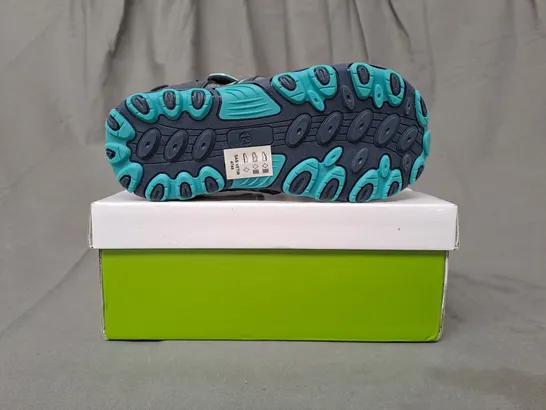 BOXED PAIR OF SKYROCKET KIDS SANDALS IN NAVY/GREY/CYAN UK SIZE 12