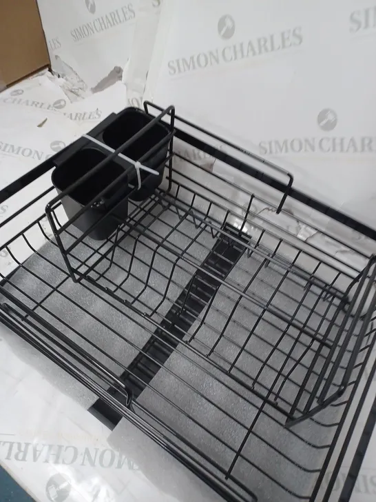 BOXED BLACK 2 TIER METAL DISH RACK 