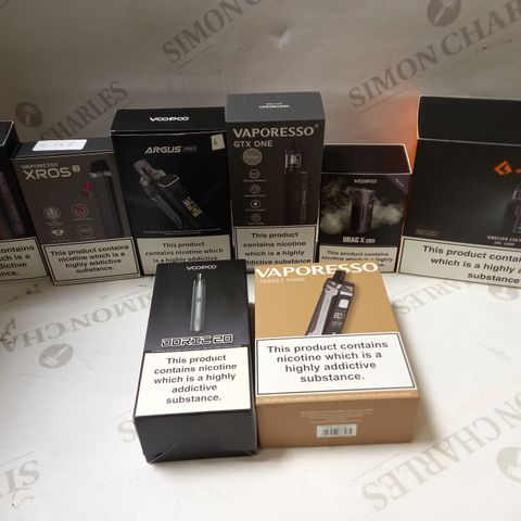 LOT OF APPROX 20 E-CIGARETTES TO INCLUDE ARGUS PRO, VAPORESSO LUXE PM40, VOOPOO GTX ONE, ETC