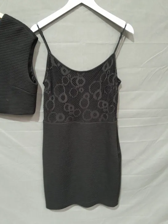 FRANK LYMAN BLACK DRESS AND TOP SET - UK 14