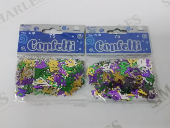 LOT OF 144 BRAND NEW 14G PACKS OF "75" THEMED CONFETTI