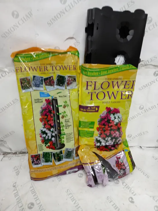 BAGGED FLOWER TOWERS SET OF 2 FLOOR TOWERS