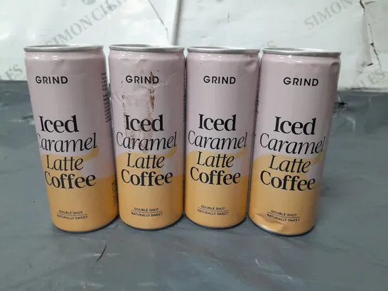 LOT OF 21 250ML CANS OF GRIND ICED CARAMEL LATTE COFFEE