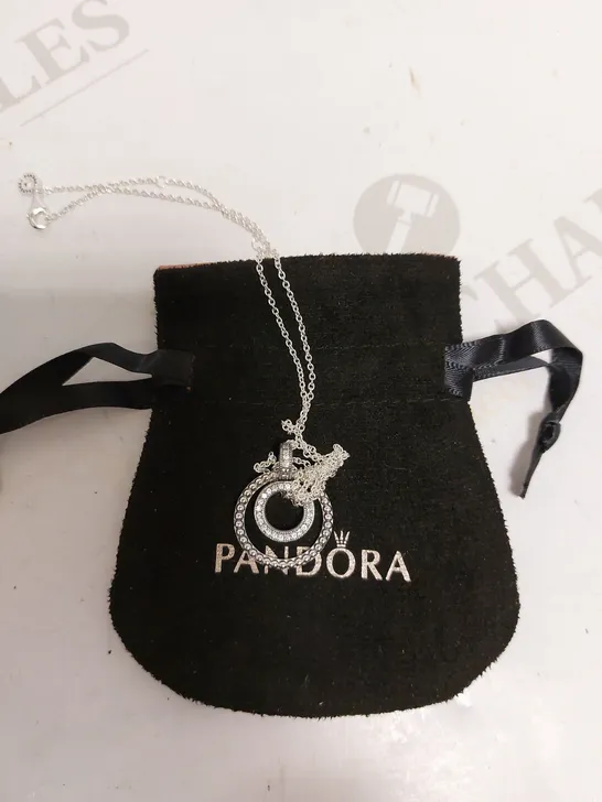 PANDORA SILVER DOUBLE CIRCLES NECKLACE 