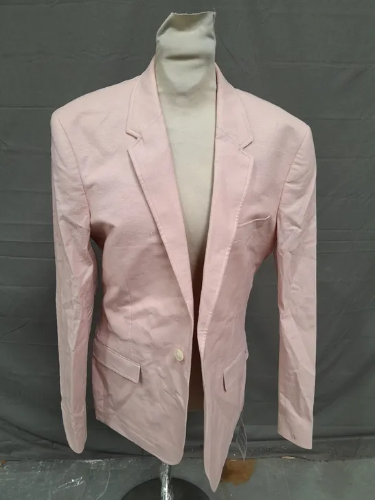 ASOS DESIGN PINK 1 BUTTON BLAZER - UK 38