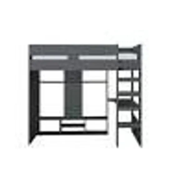 BOXED XANDER HIGH SLEEPER GAMING BED IN DARK GREY (3 BOXES)