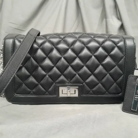 BRENDA EDWARDS BLACK PADDED CROSS BODY BAG