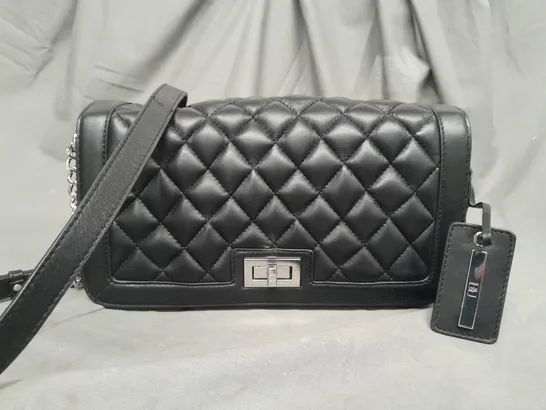 BRENDA EDWARDS BLACK PADDED CROSS BODY BAG