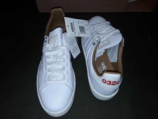 BOXED PAIR OF ADIDAS 032C CAMPUS PRINCE TRAINERS IN WHITE - UK8.5