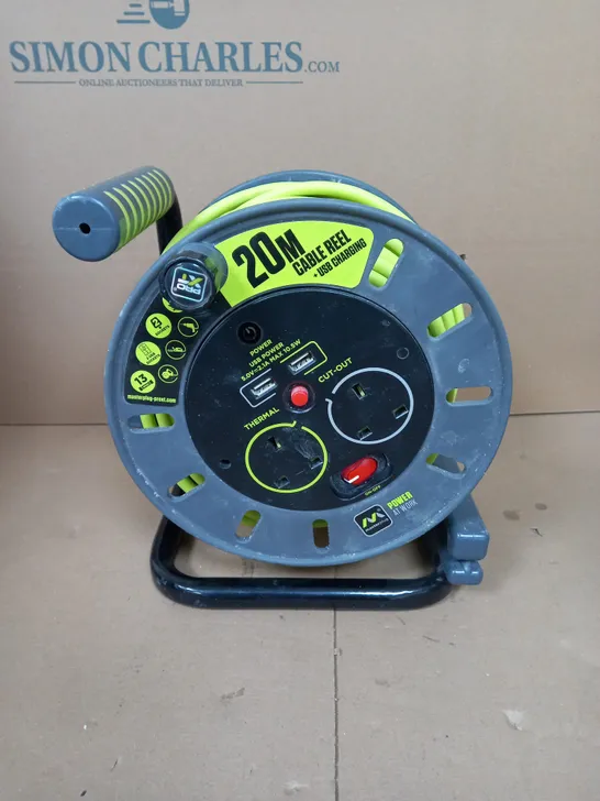 POWER AT WORK 20M CABLE REEL 