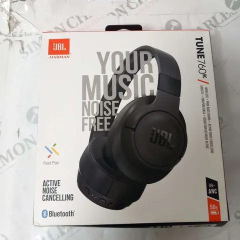 BOXED JBL BY HARMAN TUNE 760 INC WIRELESS ACTIVE NOISE CANCELLING ON EAR HEADPHONES