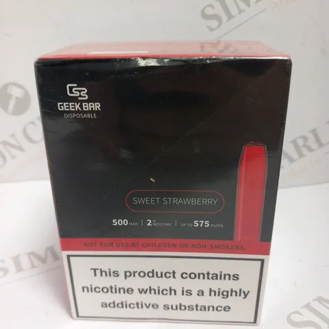 BOXED AND SEALED GEEK BAR DISPOSABLE SWEET STRAWBERRY 20MG