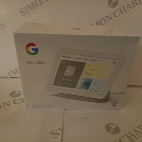 BRAND NEW BOXED GOOGLE NEST HUB, 7" DISPLAY SCREEN, 2ND GENERATION