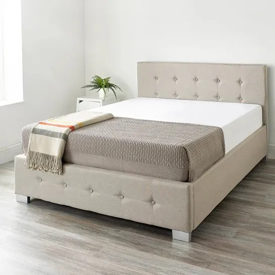 BOXED LAGGAN UPHOLSTERED OTTOMAN BED IN NATURAL // SIZE: UNSPECIFIED (2 BOXES)