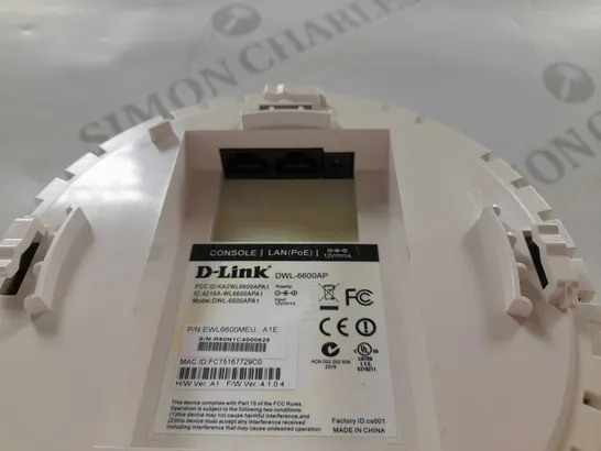 D-LINK DWL-6600AP UNIFIED WIRELESS N SIMULTANEOUS DUAL‑BAND POE ACCESS POINT