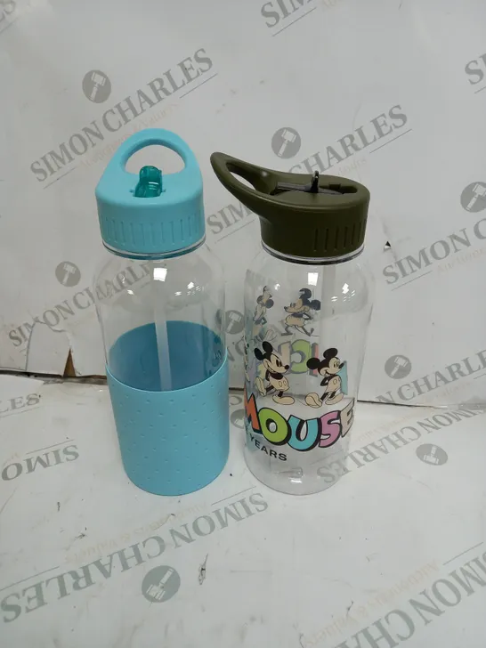 COTTON ON 2 LARGE WATER BOTTLES INCLUDING BLUE AND DISNEY THEMED