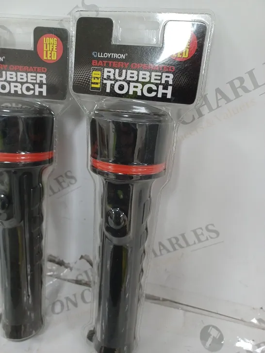 LOT OF 5 LLOYTRON BATTERY OPERATED LED RUBBER TORCHES