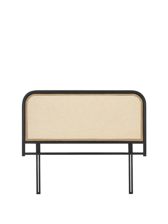 BOXED KAIN DOUBLE HEADBOARD BLACK