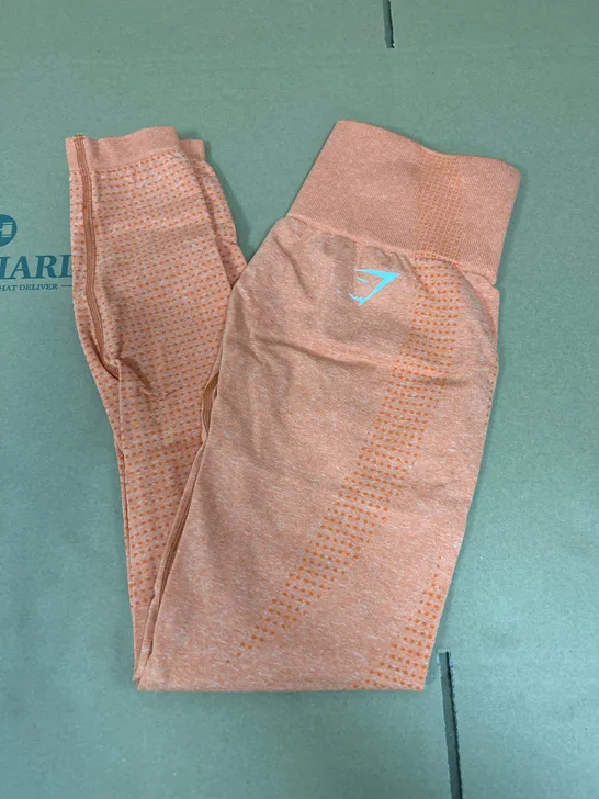 GYMSHARK  DOTTED LEGGINGS IN ORANGE SIZE SMALL