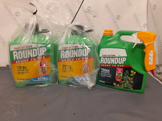 3 PRODUCTS TO INCLUDE ROUNDUP TOTAL WEED KILLER 5-LITRE, ROUNDUP TOUGH WEED KILLER 3-LITRE 