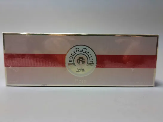 BOXED AND SEALED ROGER & GALLET PARIS ROSE 3x100g ROSE PERFUMED SOAPS