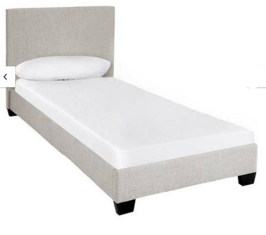 RILEY FABRIC SINGLE BED FRAME 