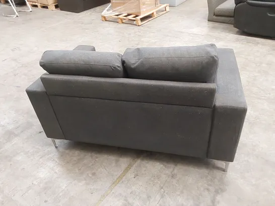 BALTIMORE SLATE GREY PLUSH FABRIC 2 SEATER SOFA 