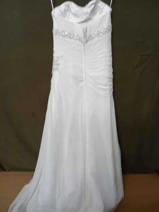 PHIL COLLINS BRIDAL WHITE EMBELLISHED WEDDING DRESS - SIZE UNSPECIFIED