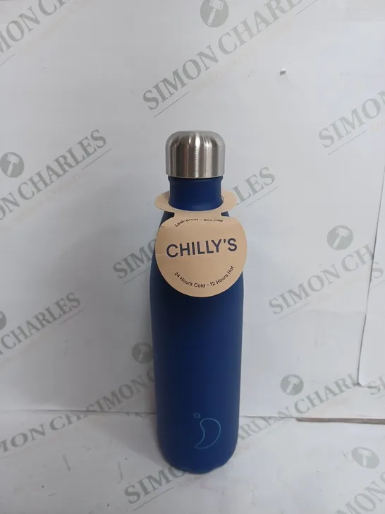 CHILLY'S 750ML MATTE BLUE WATER BOTTLE