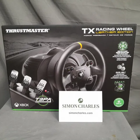 BOXED THRUSTMASTER TX LEATHER EDITION RACING WHEEL FOR XBOX