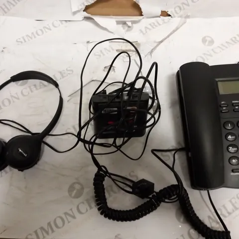 1 X VOIP SYSTEM - LANDLINE PHONE, HEADSET AND VOIP BOX