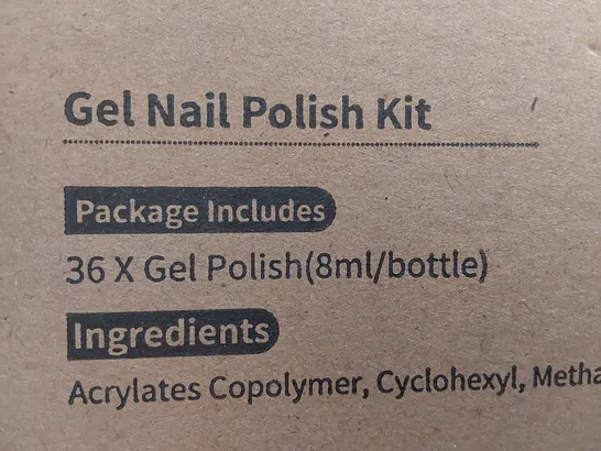 BOX OF APPROXIMATELY 6X AILLSA GEL NAIL POLISH KITS - APPROXIMATELY 6X 8ML NAIL POLISH PER KIT (1 BOX)