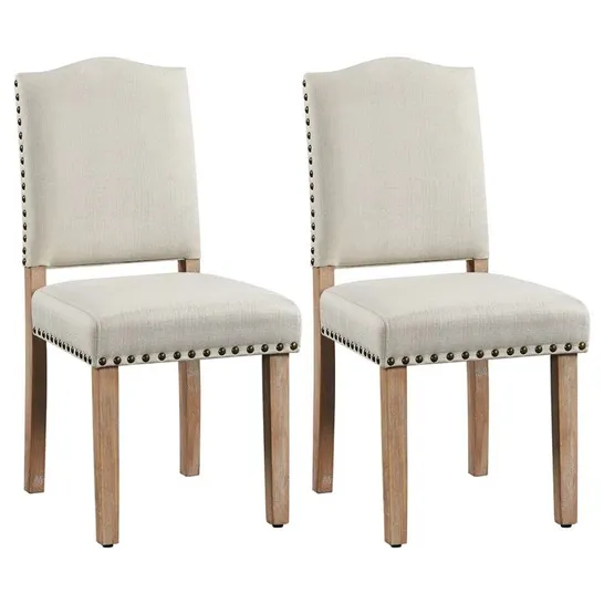 BOXED BONYU UPHOLSTERED DINING CHAIR IN WHITE - SET OF 2 (1 BOX)