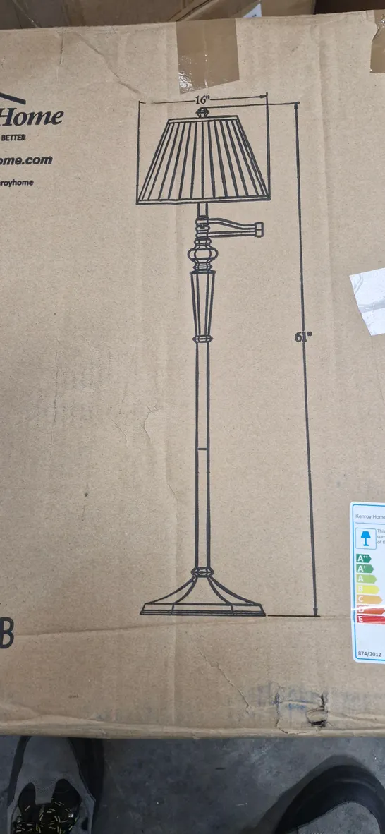 BOXED HALVORSON 154CM SWING ARM FLOOR LAMP