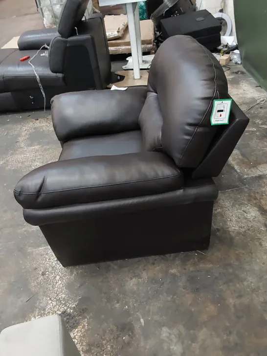 DESIGNER LEATHER ARMCHAIR - WALNUT BROWN 