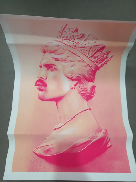 FREDDIE MERCURY QUEEN SCREENPRINT ARTWORK IN PINK