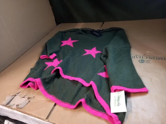 STUDIO ITALIA GREEN/PINK KNITTED CARDIGAN