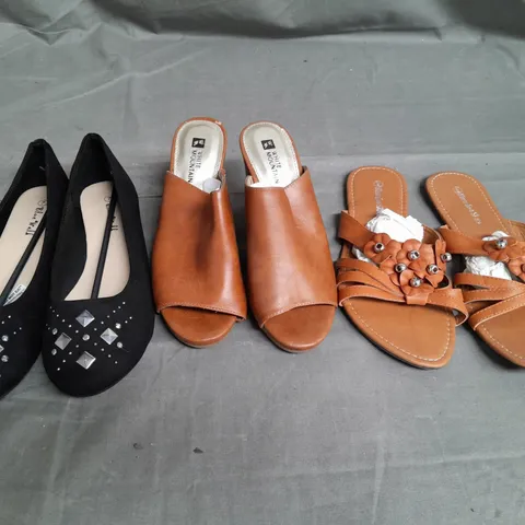 APPROXIMATELY 15 PAIRS OF LADIES SHOES. ASSORTED SIZES, COLOURS AND STYLES