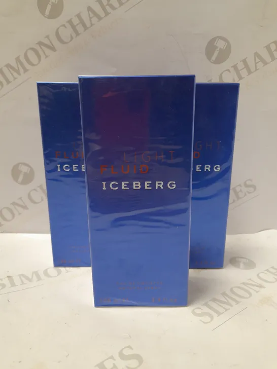 LOT OF APPROX 7 X 100ML ICEBERG LIGHT FLUID EAU DE TOILETTE