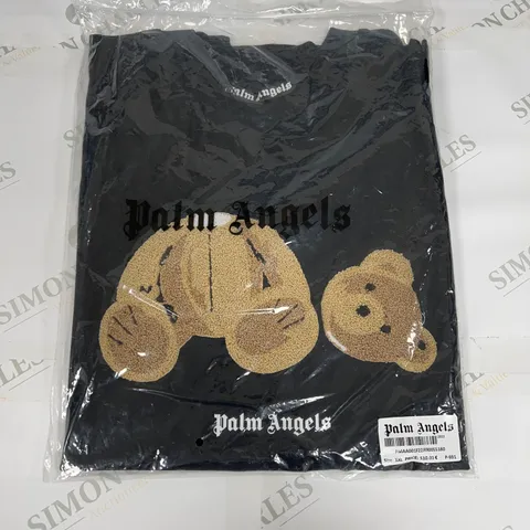 PALM ANGELS TEDDY BEAR GRAPHIC TOP IN BLACK SIZE XXL