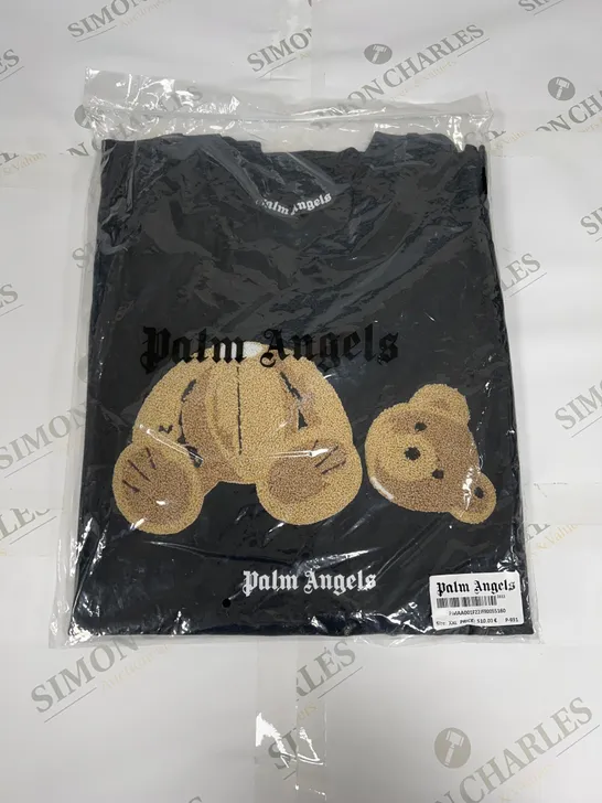 PALM ANGELS TEDDY BEAR GRAPHIC TOP IN BLACK SIZE XXL